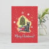 Vrolijk kerstcadeat feestdagenkaart (Staand voorkant)