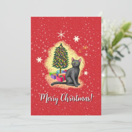 Vrolijk kerstcadeat feestdagenkaart (Staand voorkant)