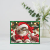 Vrolijk kerstcadeat feestdagenkaart (Staand voorkant)