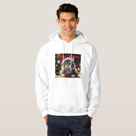 Vrolijk kerstcadeat hoodie (Voorkant volledig)