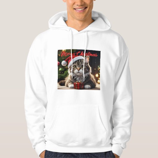 Vrolijk kerstcadeat hoodie (Voorkant)