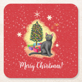 Vrolijk kerstcadeat kartonnen onderzetters