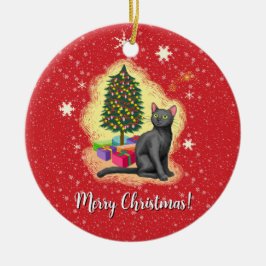 Vrolijk kerstcadeat keramisch ornament