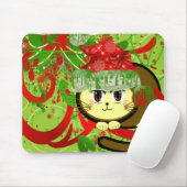 Vrolijk kerstcadeat muismat (Met muis)