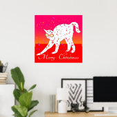 Vrolijk kerstcadeat poster (Thuiskantoor)