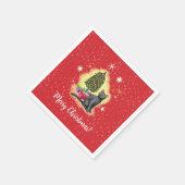 Vrolijk kerstcadeat servet (Hoek)