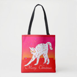 Vrolijk kerstcadeat tote bag