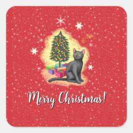 Vrolijk kerstcadeat vierkante sticker