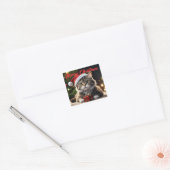 Vrolijk kerstcadeat vierkante sticker (Envelop)