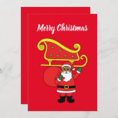 Vrolijk kerstcadeau-Amerikaans kerstman, rood Feestdagenkaart (Voorkant / Achterkant)