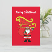 Vrolijk kerstcadeau-Amerikaans kerstman, rood Feestdagenkaart (Staand voorkant)