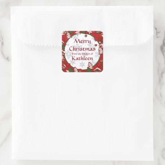 Vrolijk kerstcadeau Cookie Gift Sticker (Tas)
