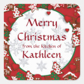 Vrolijk kerstcadeau Cookie Gift Sticker (Voorkant)