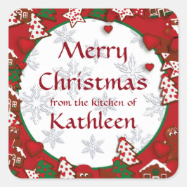 Vrolijk kerstcadeau Cookie Gift Sticker