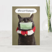 Vrolijk kerstcadeau door gezichtsmasker feestdagen kaart (Voorkant)