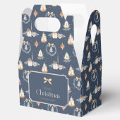 Vrolijk kerstcadeau doos met gouden boog bedankdoosjes (Geopend)