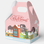 Vrolijk kerstcadeau doos | Vakantie feestelijk dor Bedankdoosjes (Achterkant)