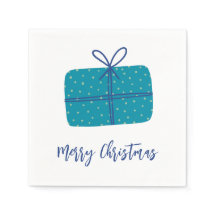 Vrolijk kerstcadeau Eenvoudig blauw