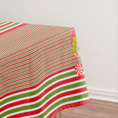 Vrolijk kerstcadeau, Elf Stripe Green Red Tafelkleed (Voorbeeld)