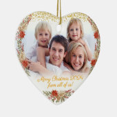 Vrolijk Kerstcadeau Familie Foto Hart Ornament (Rechts)