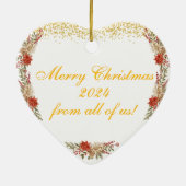 Vrolijk Kerstcadeau Familie Foto Hart Ornament (Achterkant)