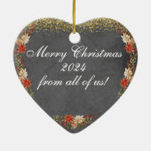 Vrolijk Kerstcadeau Familie Foto Hart Ornament (Achterkant)