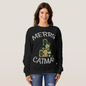 Vrolijk kerstcadeau Grappige kat Kerstmis Trui (Voorkant volledig)