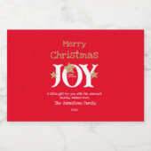 Vrolijk kerstcadeau idee Chic Cute Red Mini Likeurfles Etiket (Enkel label)