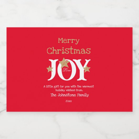 Vrolijk kerstcadeau idee Chic Cute Red Mini Likeurfles Etiket (Enkel label)