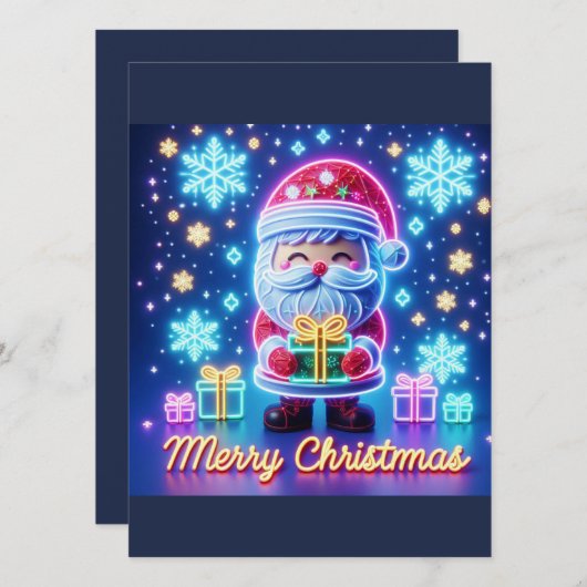 Vrolijk kerstcadeau kaart (Voorkant / Achterkant)