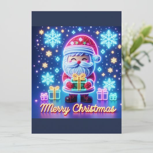 Vrolijk kerstcadeau kaart (Staand voorkant)