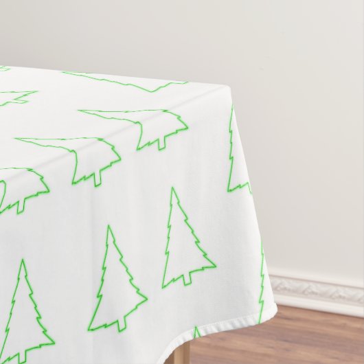 Vrolijk kerstcadeau, kerstgroene bomen tafelkleed (Voorbeeld)