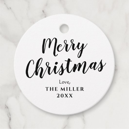 Vrolijk kerstcadeau Kraft Bedankjes Labels (Voorkant)