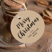 Vrolijk kerstcadeau Kraft Bedankjes Labels