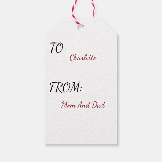 Vrolijk kerstcadeau label cadeaulabel (Achterkant)