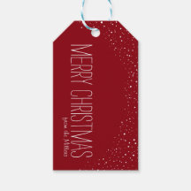 Vrolijk kerstcadeau Label, gepersonaliseerd, rood,