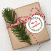 Vrolijk kerstcadeau Label met Holiday Wreath