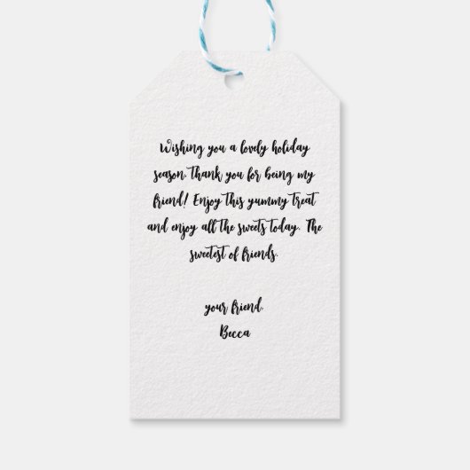 Vrolijk Kerstcadeau Label met Mistletoe Cadeaulabel (Achterkant)