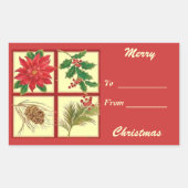 Vrolijk kerstcadeau Label Rechthoek Sticker (Voorkant)