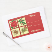 Vrolijk kerstcadeau Label Rechthoek Sticker (Envelop)