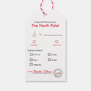 Vrolijk kerstcadeau Label voor kinderen Cadeaulabel