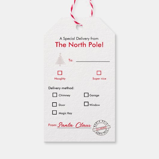 Vrolijk kerstcadeau Label voor kinderen Cadeaulabel