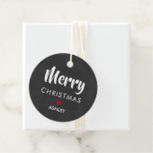 Vrolijk kerstcadeau Labels, cirkel krijtbord Bedankjes Labels (In situ)