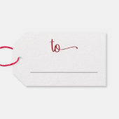 Vrolijk kerstcadeau Labels Classic Red Typografie Cadeaulabel (Achterkant Horizontaal)