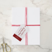Vrolijk kerstcadeau Labels Classic Red Typografie Cadeaulabel (Met Touw)