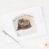 Vrolijk kerstcadeau Labels - Schattigee Kittens (Envelop)