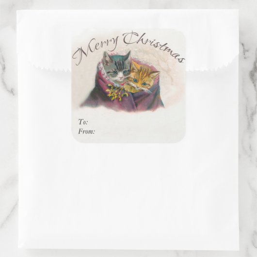 Vrolijk kerstcadeau Labels - Schattigee Kittens (Tas)