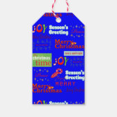 Vrolijk kerstcadeau Labels Seizoenen Grijze Joy Cadeaulabel (Voorkant)