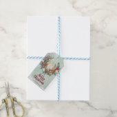 Vrolijk kerstcadeau labels winterbloemvossen cadeaulabel (Met Touw)