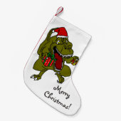 Vrolijk kerstCadeau Loving Dinosaur Kleine Kerstsok (Voorkant (Hangend))